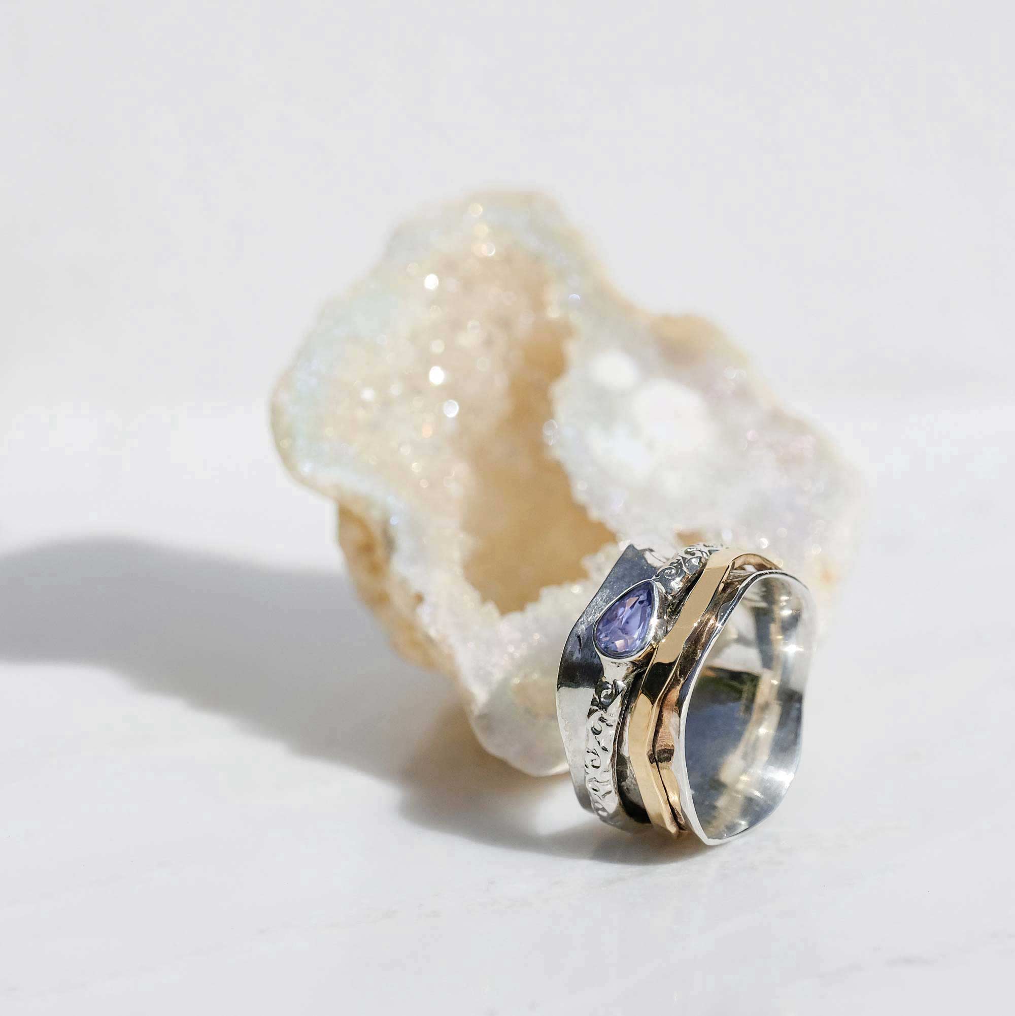 Silver Tanzanite Spinning Ring