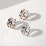 Birthstone Personalised Spinning rings, Silver Spinning Rings, Gemstone Spinning Rings, Mixed Metal Spinning Rings, Birthstone Rings, Ethical Jewellery