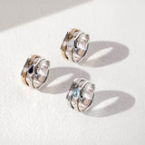 Birthstone Personalised Spinning rings, Silver Spinning Rings, Gemstone Spinning Rings, Mixed Metal Spinning Rings, Birthstone Rings, Ethical Jewellery