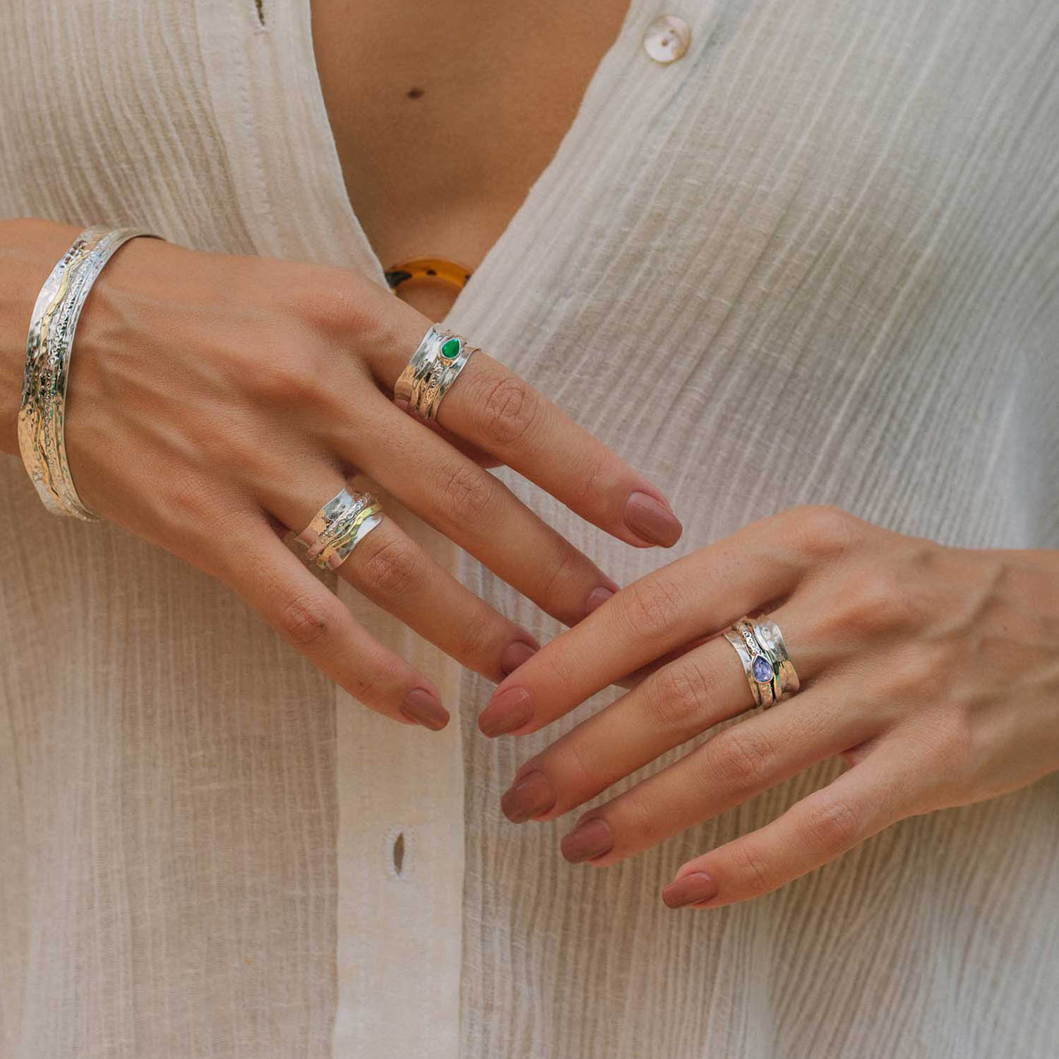 Gemstone Spinner Rings, Birthstone Spinning Rings, Silver Spininng Rings, Personalised Spinning Ring, Sterling Silver Personalised Spinning Ring