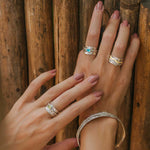 Birthstone Spinning Rings, Personalised Spinning Rings, Mixed Metal Spinning Rings, Gemstone Spinning Ring, Birthstone Rings