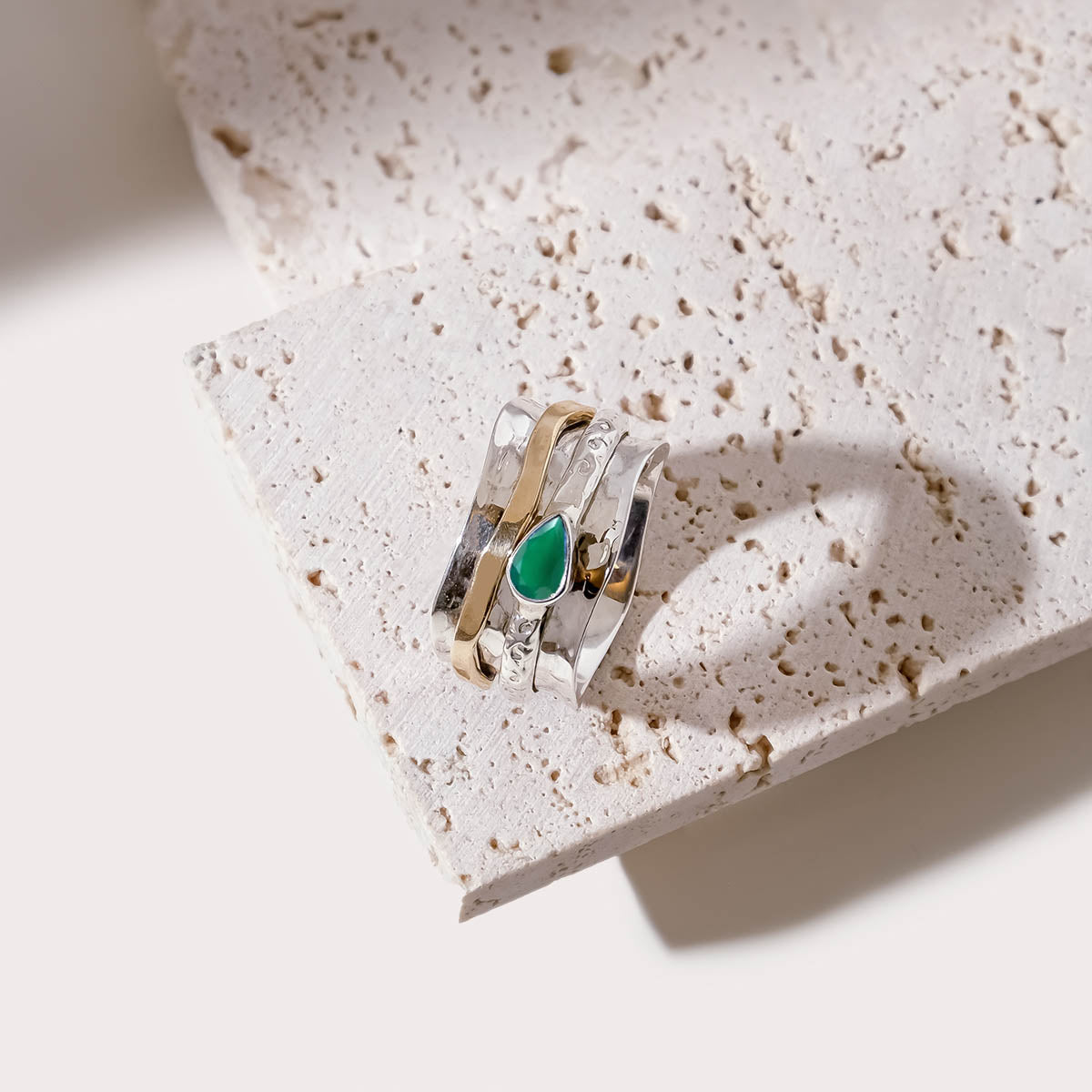 Mixed Metal Spinning Ring, Personalised Spinning Ring, Custom Spin Rings, Birthstone Rings, Gemstone Spinning Rings