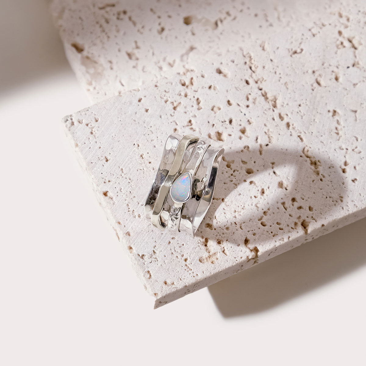 Sterling Silver Spinning Ring, Birthstone Silver Spinning Ring, Personalised Spinning Ring, Silver Spinning Ring