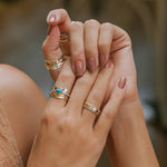 Handmade spinning rings, Turquoise Spinning Ring, Narrow Spinning Ring, Wavy Spinning Ring, December Birthstone ring