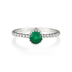 RAWA GREEN ONYX SILVER STACKING RING