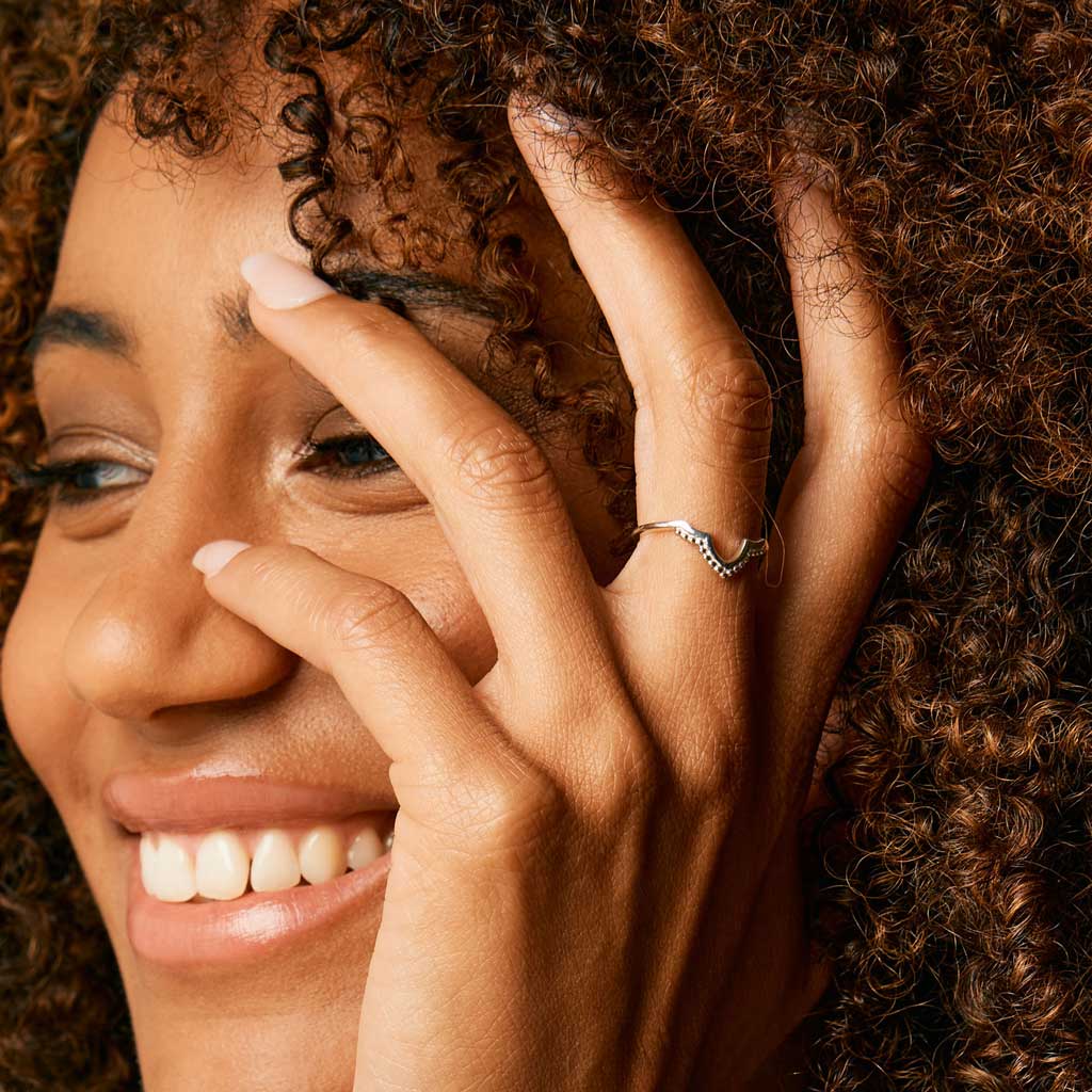 SILVER CROWN STACKING RING