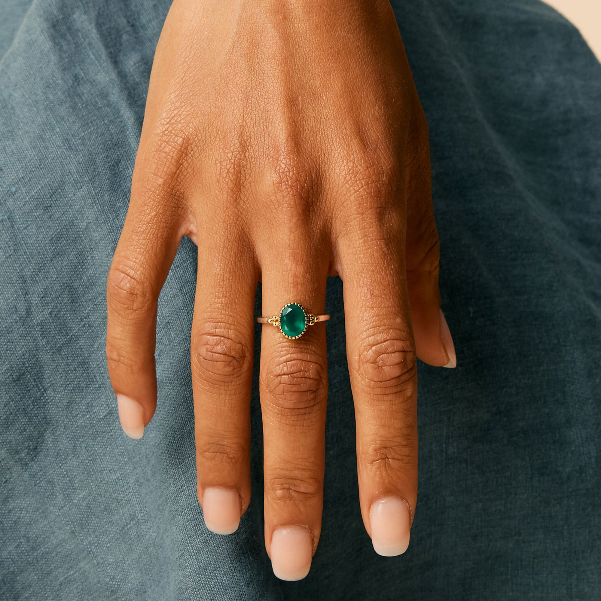 SUNDAR RING GREEN ONYX