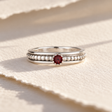 Garnet Silver Spinning Ring, January Birthstone Spinner Ring, January Birthstone Ring, January Birthstone Silver Jewellery, Garnet Silver Ring