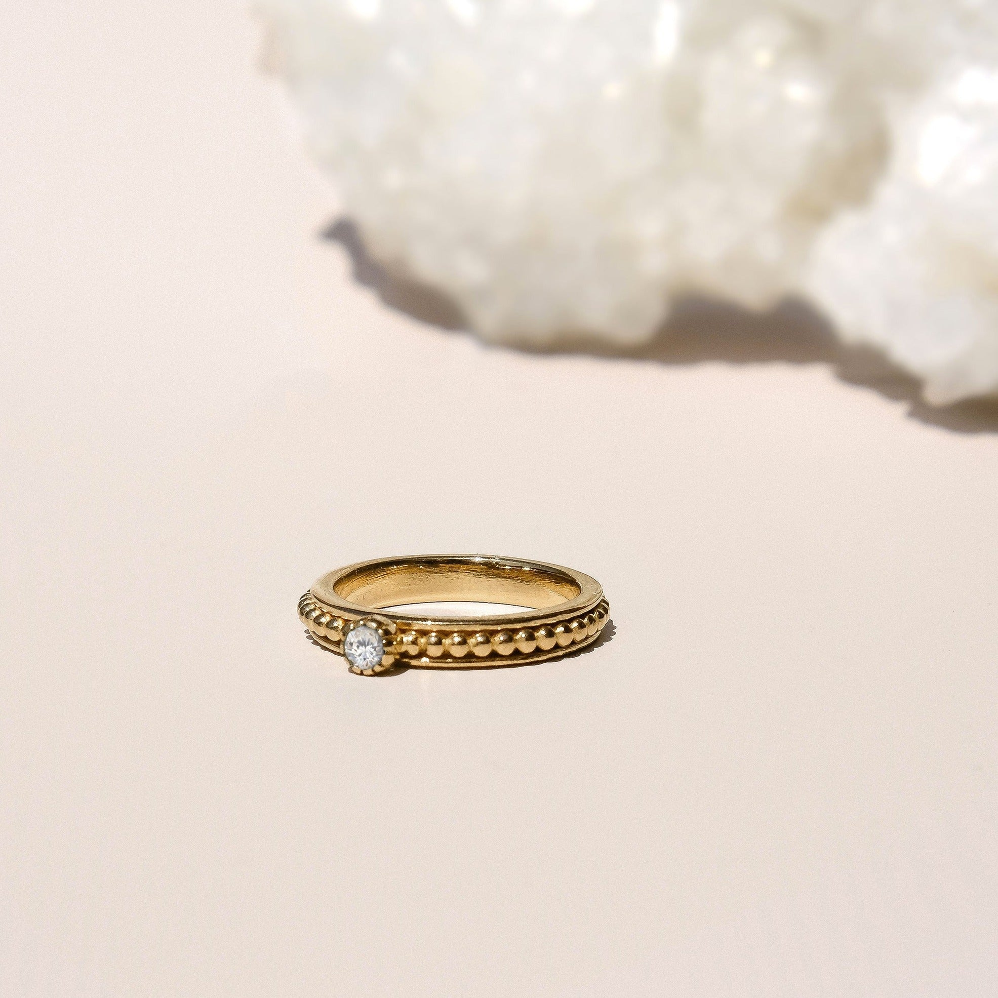 Lalita Gold Spinning Ring - Cubic Zirconia