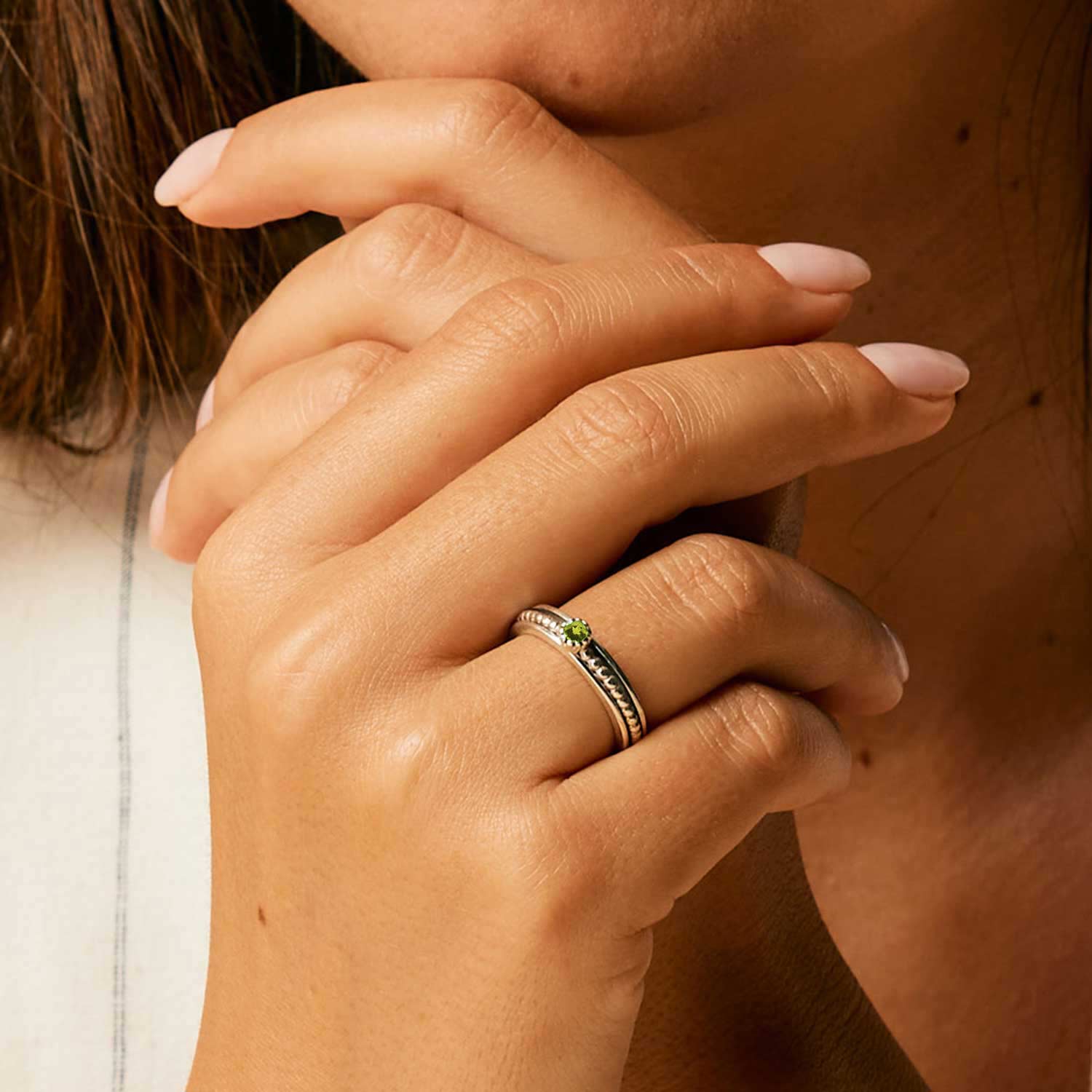 Peridot Spinning Ring, August Birthstone Spin Ring, August Birthstone Ring, Silver Peridot Spinner Ring