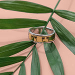 Mixed Metal Palm Tree Spinning Ring