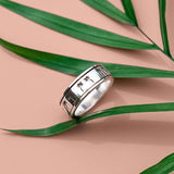 Silver Palm Tree Spinning Ring