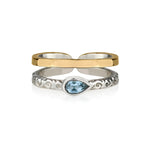 Double Band Blue Topaz Toe Ring