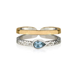 Double Band Blue Topaz Toe Ring