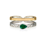Mixed Metal Toe Ring with Green Onyx, Green Onyx Toe Ring, Green Onyx Midi Ring, Mixed Metal Midi Ring, Gemstone Toe Ring, May Birthstone Ring