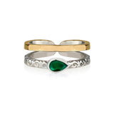 Mixed Metal Toe Ring with Green Onyx, Green Onyx Toe Ring, Green Onyx Midi Ring, Mixed Metal Midi Ring, Gemstone Toe Ring, May Birthstone Ring