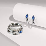 Kyanite Huggie Stud Hoops and Kyanite Silver Spinning Ring