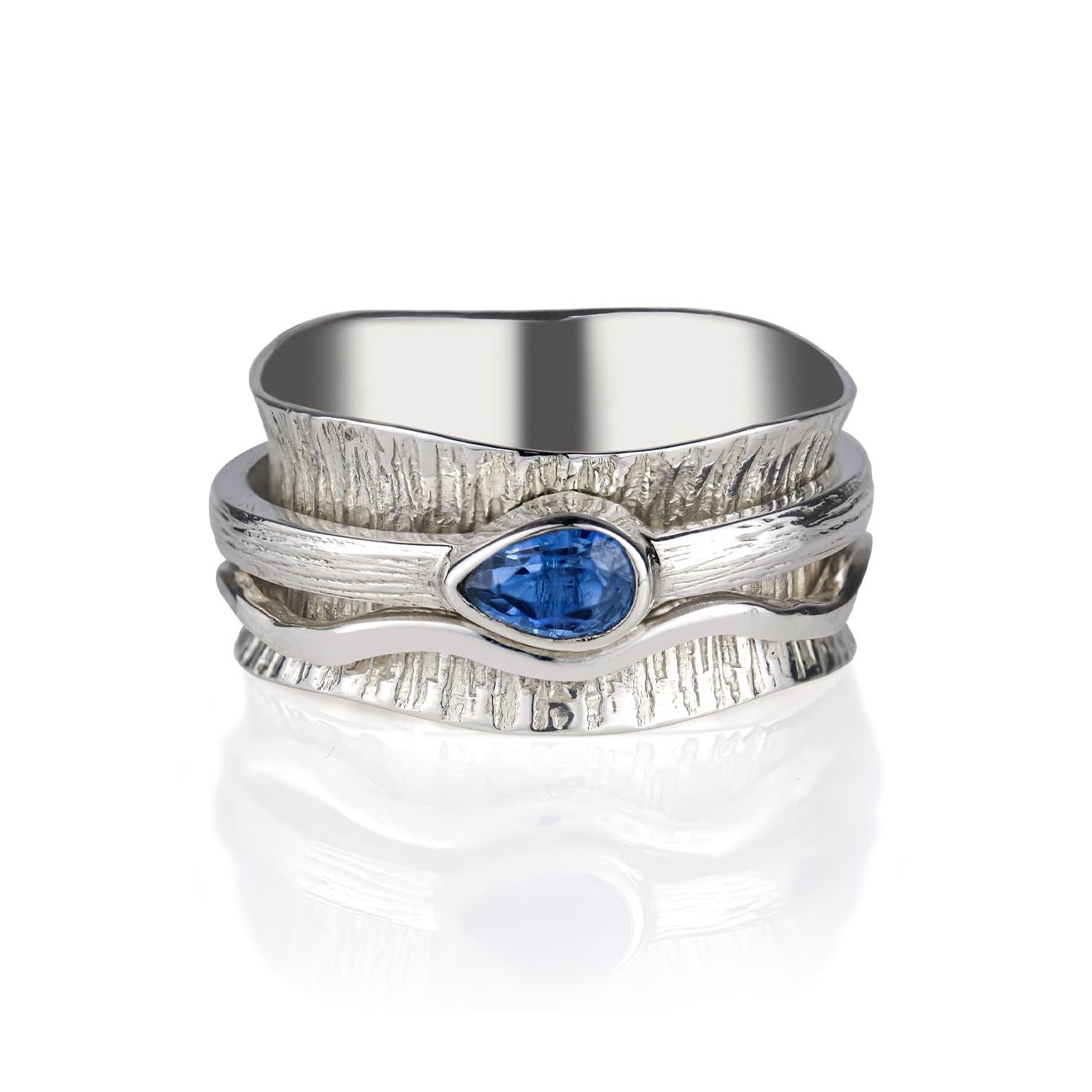 Kyanite Sterling Silver Spinning Ring