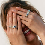 Gemstone Sterling Silver Spin Rings