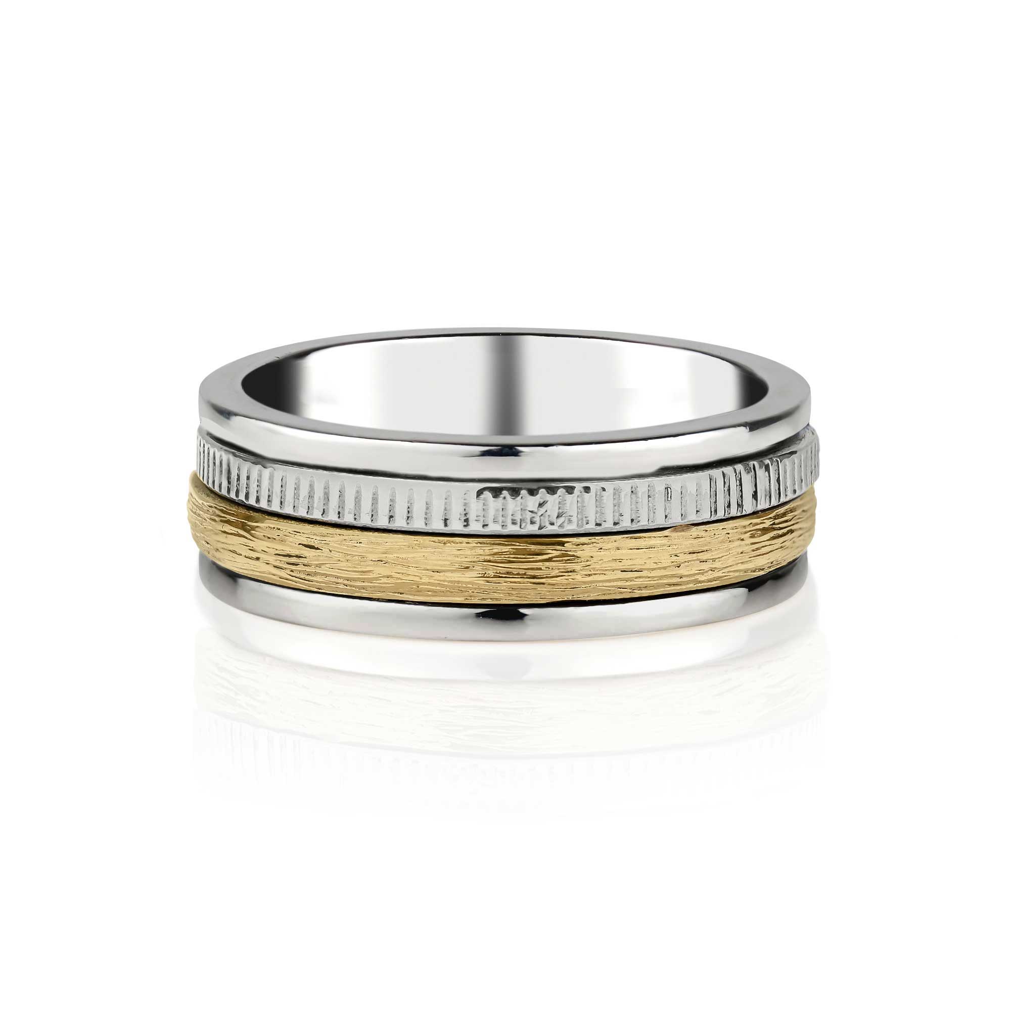 Mixed Metal Unisex Spinning Ring