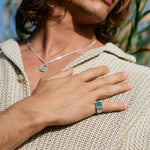 Green Onyx Men's Signet Ring, Square Signet Ring For Him, Men's Signet Ring, Men's Silver Onyx Signet Ring. Green Onyx Square Signet Ring