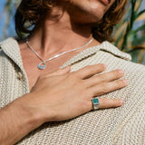 Green Onyx Men's Signet Ring, Square Signet Ring For Him, Men's Signet Ring, Men's Silver Onyx Signet Ring. Green Onyx Square Signet Ring