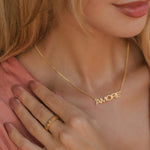GOLD AMORE WORD SPINNING RING AND MATCHING NECKLACE