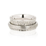 Silver Embossed Spinning Ring