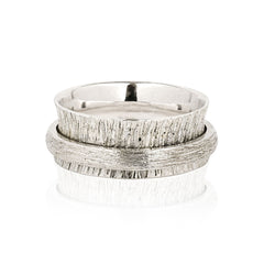 Silver Embossed Spinning Ring