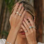 Handmade Silver Gemstone Spinning Rings