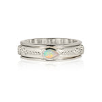 Silver and opal spinning ring, Sterling silver spinner ring, Opal spinning ring, October birthstone spinning ring, Opal ring, Handmade spinning rings