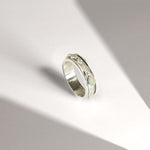 Sterling silver spinning ring with pear shaped opal gemstone, Sterling silver and opal spinning ring, Opal spinning ring, October birthstone ring