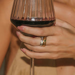 Silver and gold gemstone spinning rings, Opal and chrome diopside spinning rings, Gemstone handmade spin rings