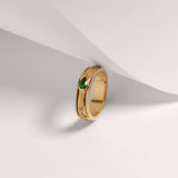 Gold and chrome diopside spinning ring, Gold and green gemstone spinner ring, Gold spin ring, Chrome diopside spinning ring, Gemstone gold spinning ring
