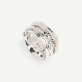 Aura Zen Silver Spinning Ring, Double band hammered spinning ring, Handmade spinning ring