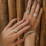 Handmade Silver Hand Hammered Spinning Rings and Bangle