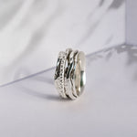 Sterling Silver Double Band Spinning Ring