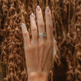 Turquoise Topaz Silver Spinning Ring