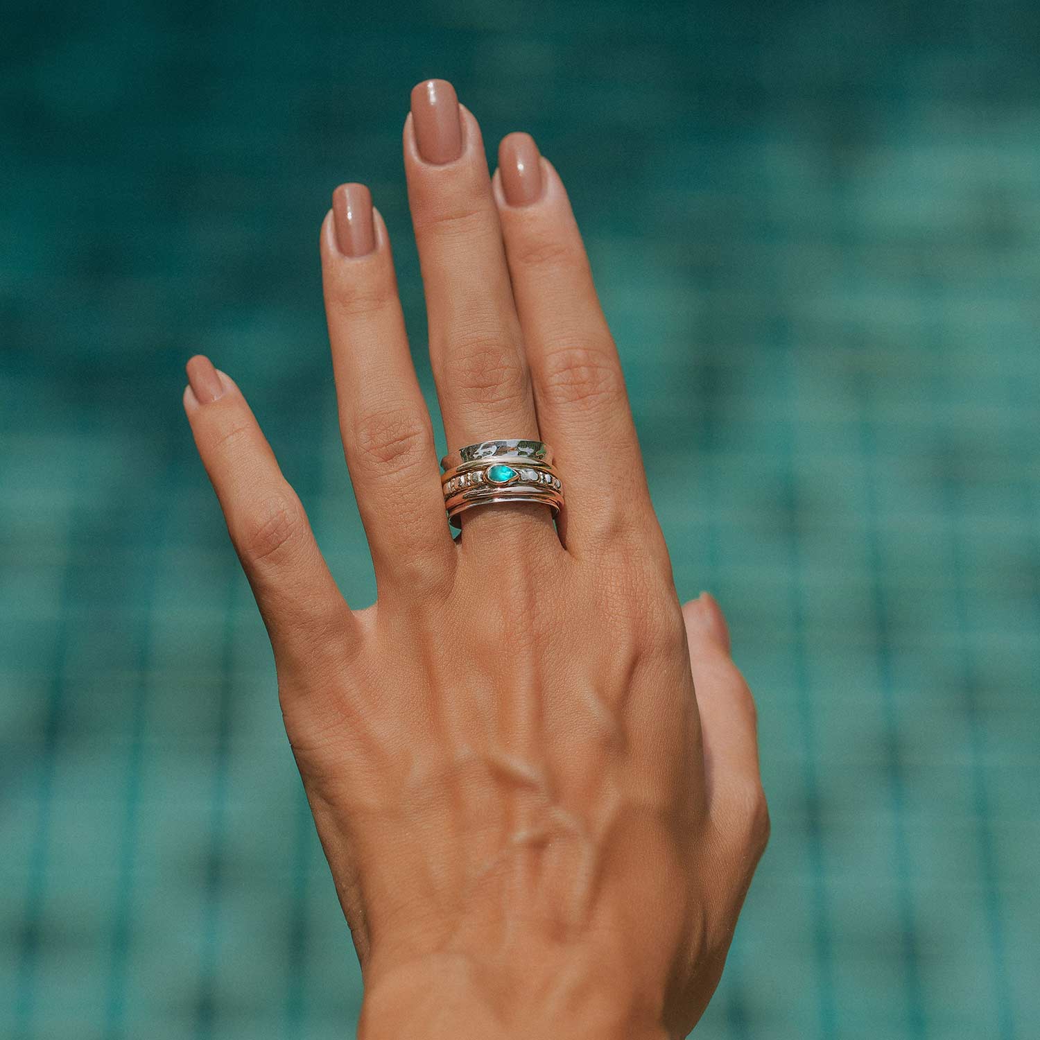 Mixed Metal Spinning Ring For Her