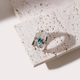 Turquoise Topaz Spinning Ring, Aura Zen Turquoise Topaz Spinning Ring, Sterling Silver Spin Ring