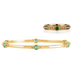 Gold Emerald Spinning Ring and Stacking Bangle Gift Set