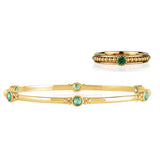 Gold Emerald Spinning Ring and Stacking Bangle Gift Set