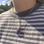 Lavender Jade Pendant Necklace, Large Teardrop Lavender Colour Pendant, Lavender Teardrop pendant necklace, Large Purple Teardrop Pendant