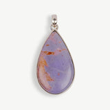 Lavender Jade Pendant, Tear Drop Lavender Jade Pendant, Purple and Orange Pendant