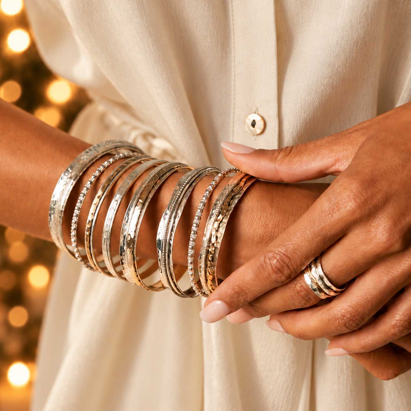 Luxury Gifts For Her, Sterling Silver Spinning Bangles, Spin Bangles, Mixed Metal Spinning Bangles, Christmas Gifts For Her