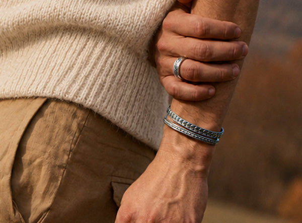 Men's Jewellery, Men's Spinning Rings, Men's Silver Bangles