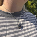 Montana Agate Gemstone Pendant, Large Teardrop Natural Stone Pendant, Purple and Grey Teardrop Pendant, Statement Pendant Necklace
