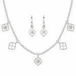 Sterling Silver and Opal Necklace and Earring Gift Set, Opal Necklace, Opal Huggie Hoops, Opal Necklace and Earrings Gift Set For Her