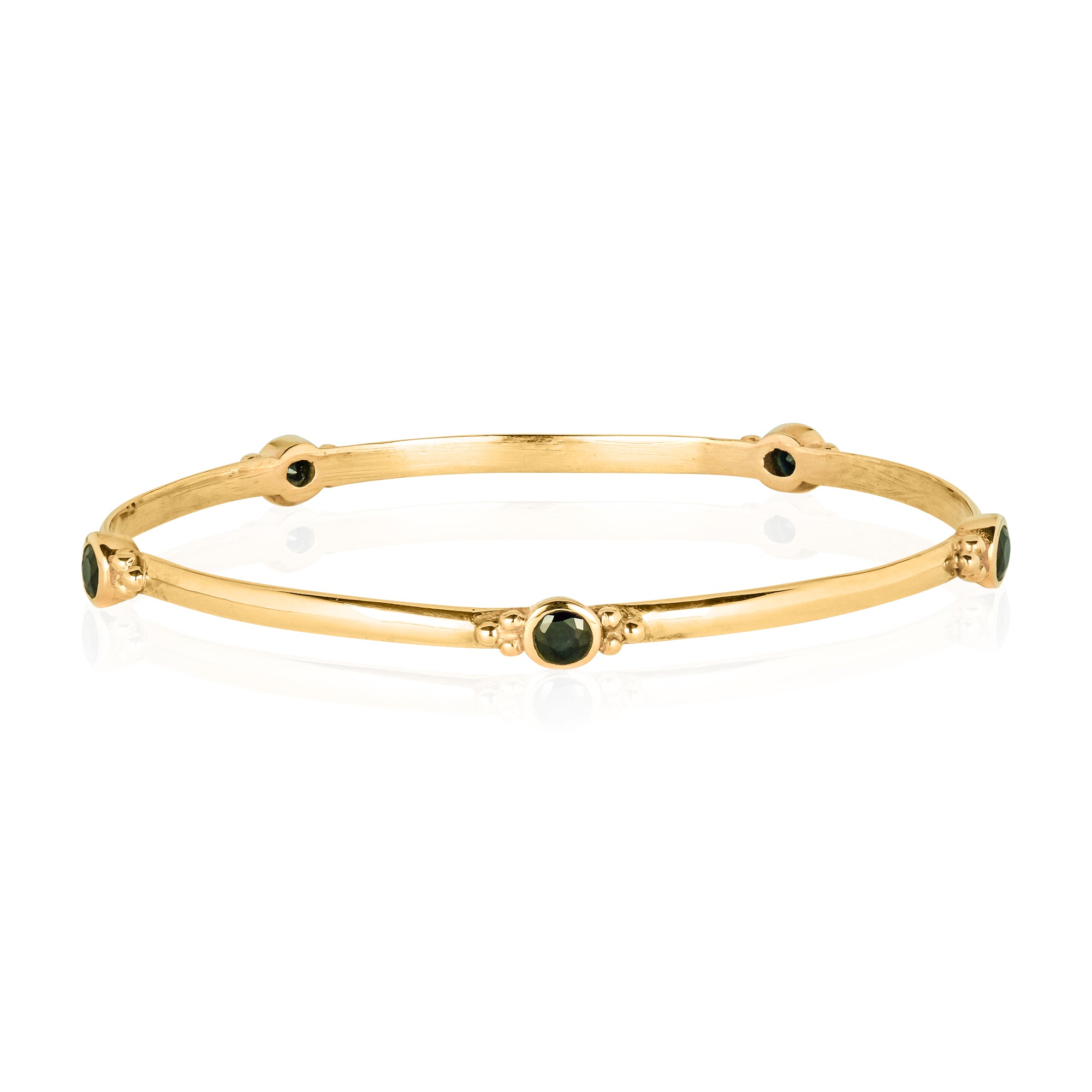 Gold Sapphire Stacking Bangle