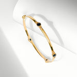 Personalised Gold Gemstone Bangle